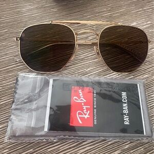 Ray-Ban Gold and Black Aviator Sunglasses